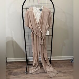 ARULA Shimmering Tan Jumpsuit